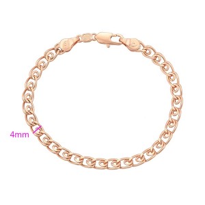 Eleganta, apzeltīta rokassprādze ar orģinālu pinumu, rozā zelta pārklājums, garums 17-19 cm